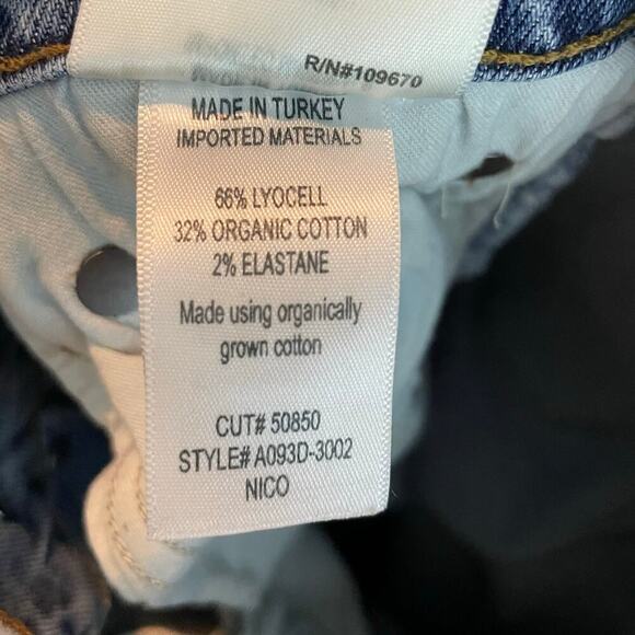 AGOLDE Nico High Rise Skinny Jeans 27” Waist Cropped Raw Hem Stretch Button Fly - Picture 7 of 9